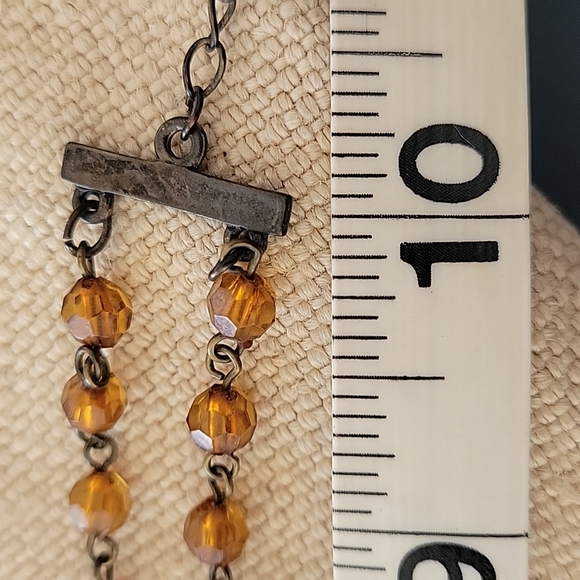 Multi gem pierced earrings and choker set - Picture 10 of 10